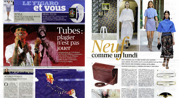 Maison Baluchon - Le Figaro - MB on the fashion page of the Figaro for the exhibition writting at MERCI. April 2015