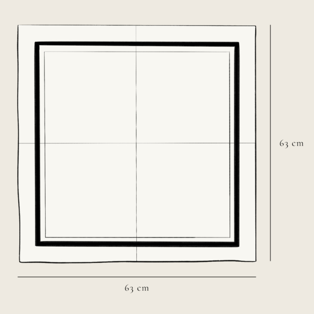 Dessin technique - Foulard format 63 x 63 cm