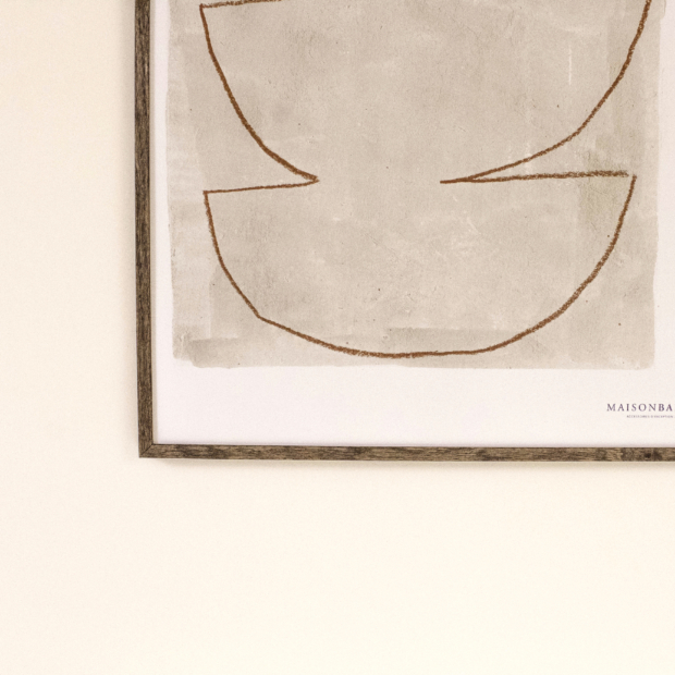 Large wall poster with abstract motif, modernist-inspired chalk drawing