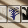 Affiche graphique avec forme abstraite bleu klein