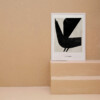 Affiche murale dessin abstrait d'un oiseau noir