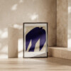 Decorative poster with deep blue abstract bird