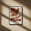 Affiche murale dessin abstrait d'une fleur terracotta