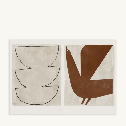Toile murale 100 x 70 cm - Duo de formes simples graphiques - Maison Baluchon