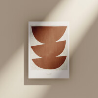 Illustration avec formes géométriques terracotta pour une décoration intérieure chaleureuse