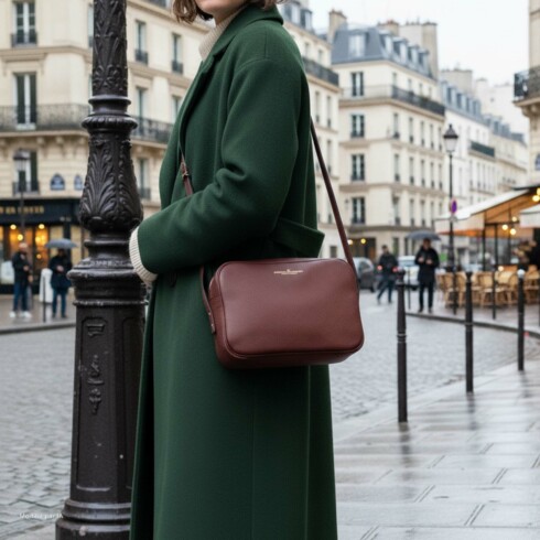 Sac à main auburn tout cuir grainé de confection française, idéal comme cadeau de Noël – Maison Baluchon Sac à main auburn tout cuir grainé de confection française, idéal comme cadeau de Noël - Maison Baluchon