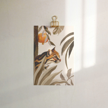 Sample of animal and plant motif non-woven wallpaper - Maison Baluchon