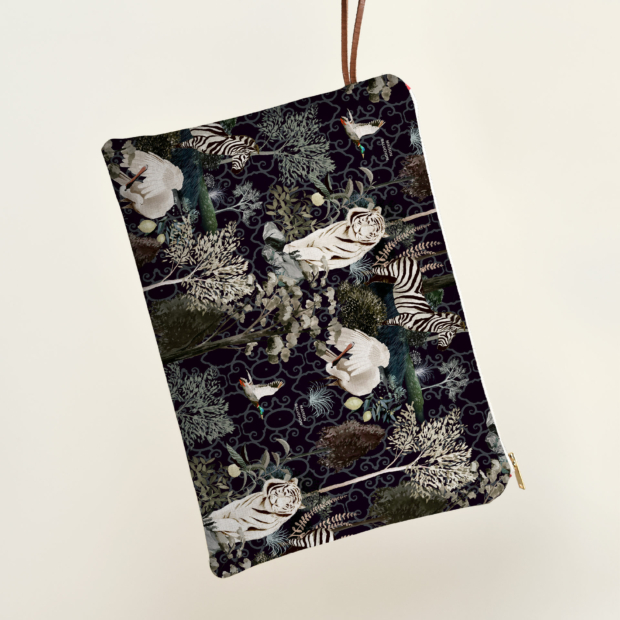 Large zipped pouch with Menagerie de Versailles motif created for RMN-Grand Palais