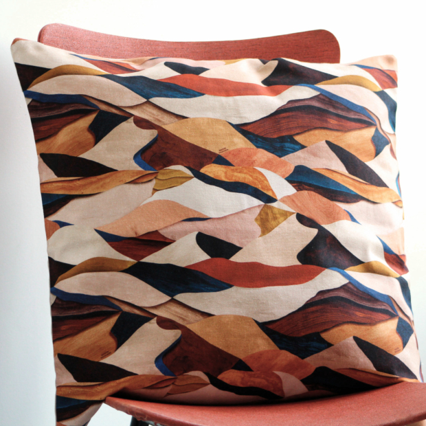 Square cushion cover with graphique N°13 design