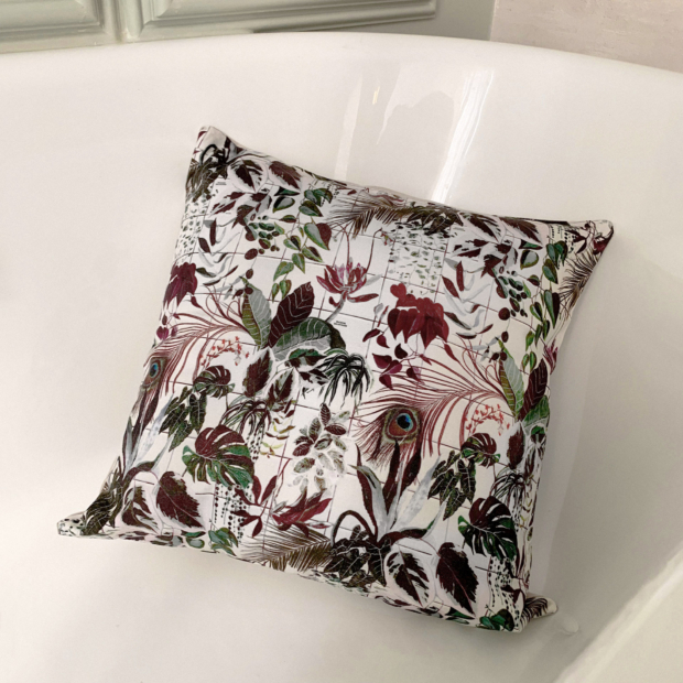 Square cushion cover made in France by craftsmen