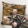Cushion, interior decoration, Tropical collection composed of vegetation & flowers of protea