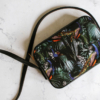 Crossbody handbag with Jungle N°17 pattern and Dark Blue leather