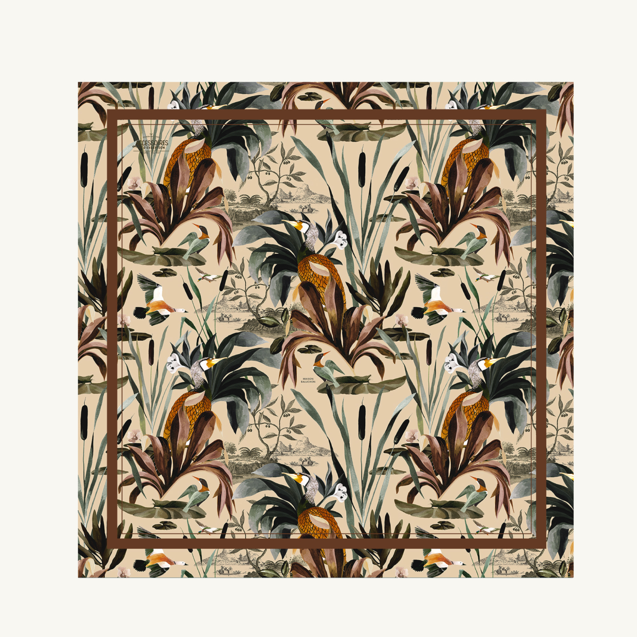 Maison baluchon - Scarf 65 x 65 cm - Sauvage N°26 Ecru