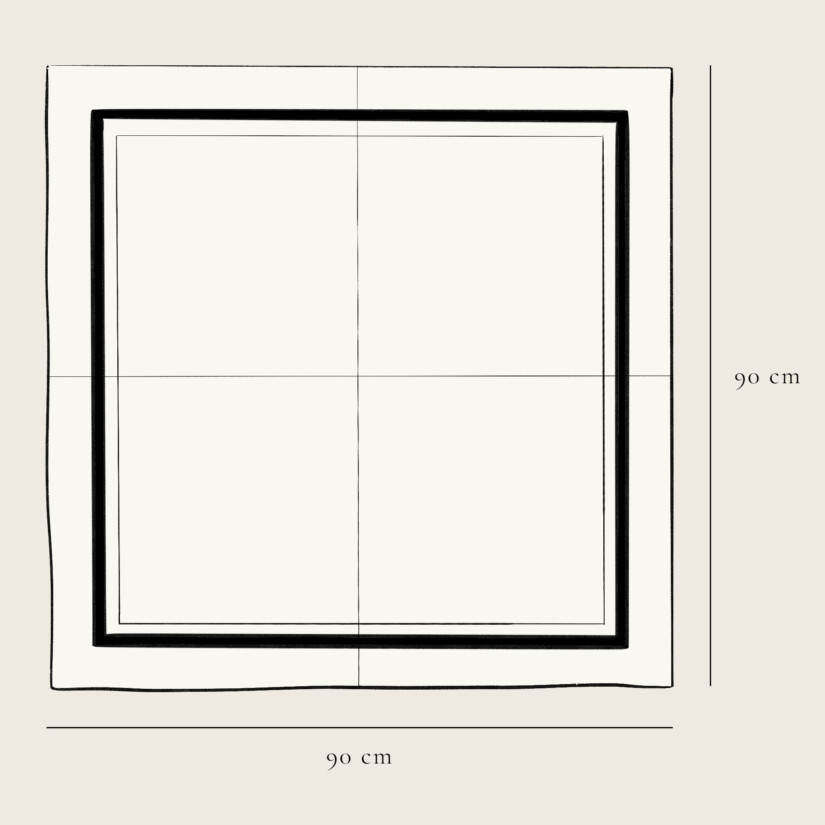 Maison Baluchon - Technical drawing - Scarf size 90 x 90 cm