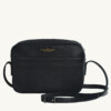Grand sac à main bandoulière cuir noir grainé - Maison Baluchon
