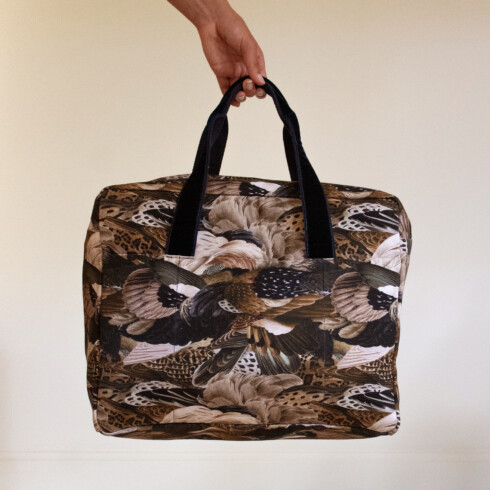 Sac week-end imprimé animal avec plumes d'oiseaux - Maison Baluchon