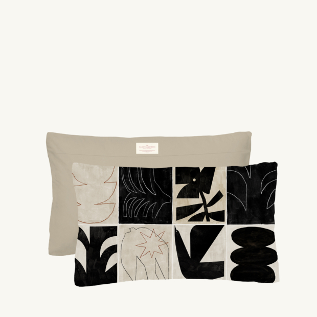 Cushion 50 x 30 cm - Moderniste Pattern N°01 Black - Maison Baluchon