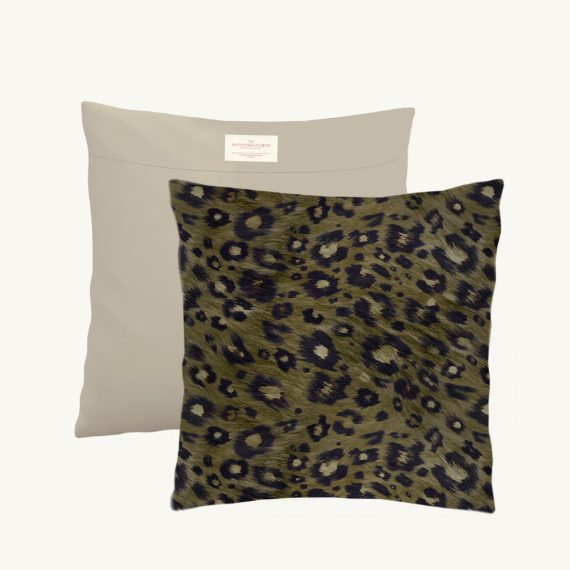 Cushion 50 x 50 cm Sauvage N°21 - Khaki custom-made by Maison Baluchon