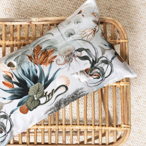 Rectangular cushion with marine motif Mythe N°01 - Maison Baluchon