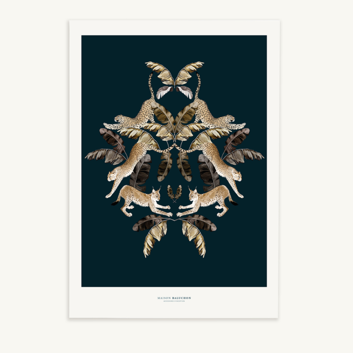 Maison Baluchon - Illustration format A3 - Félin N°01