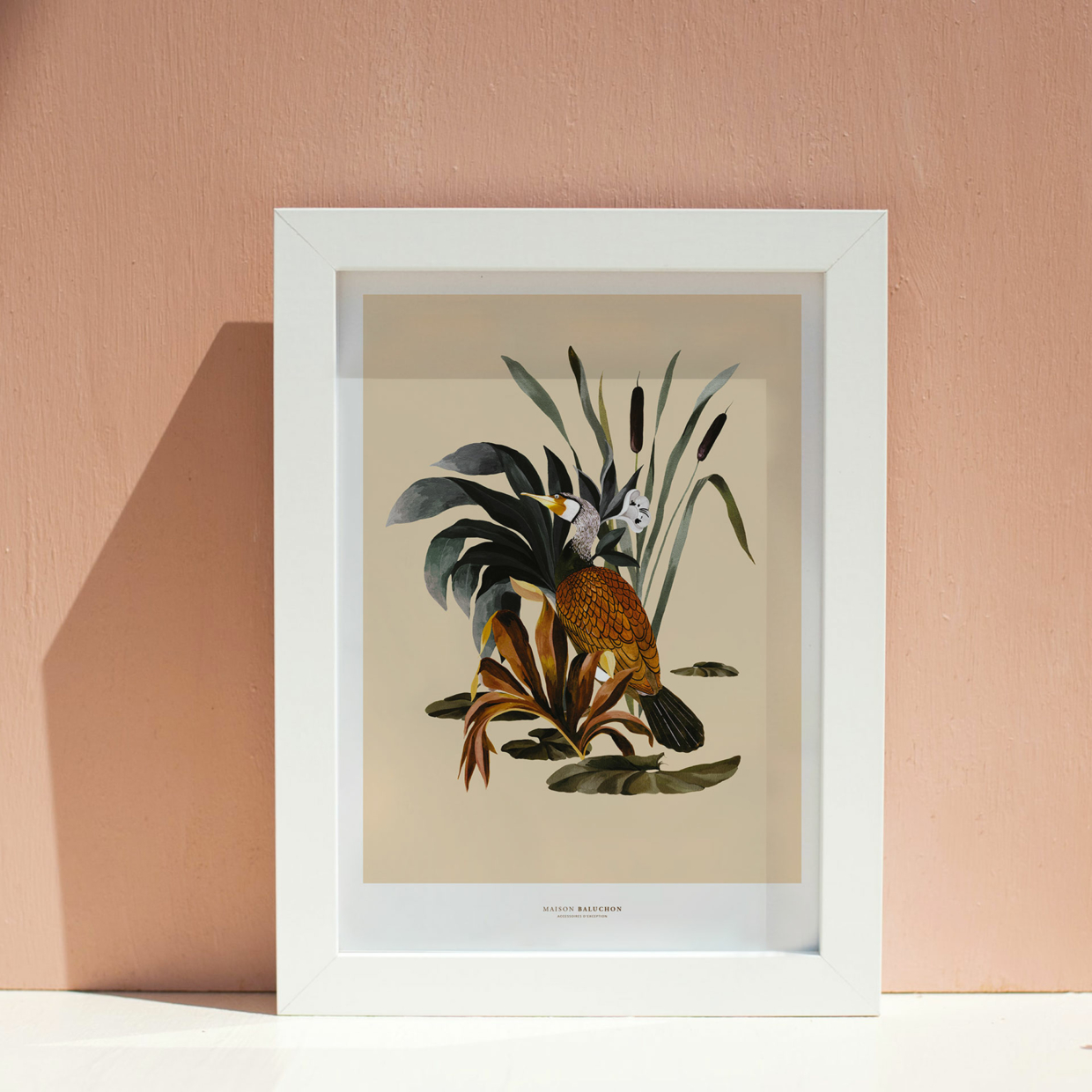 Illustration au motif Sauvage N°26 écru - Collection capsule Bords de rivière
