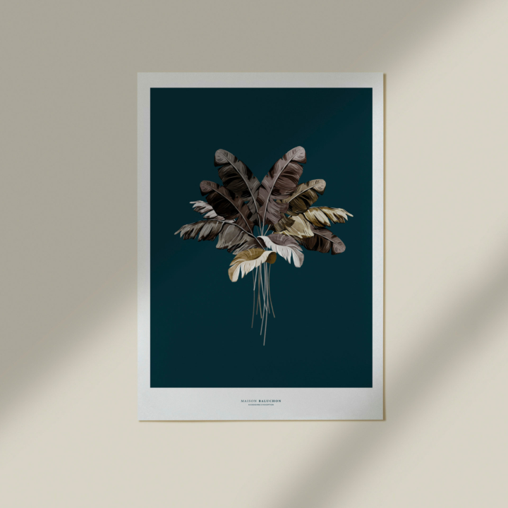 Create a vegetal atmosphere in your interior with a graphic poster illustrated with the Tropical N°13 motif