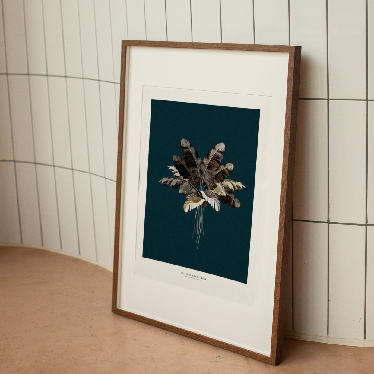 Illustrated graphic poster - Tropical N°13 Collection - Navy blue background