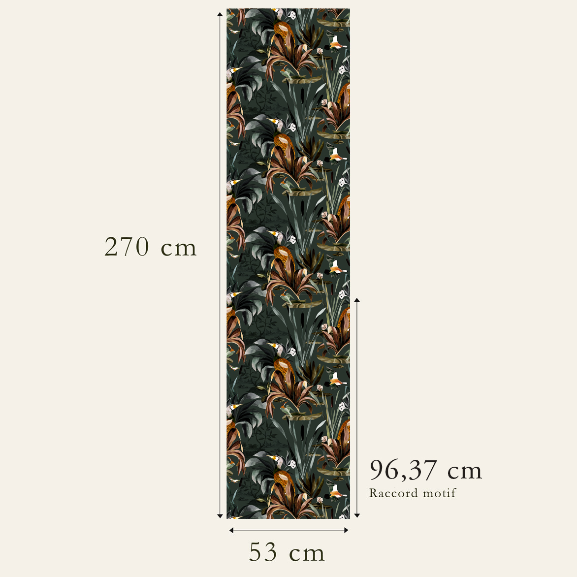Wallpaper pattern connection - Motif Sauvage N°26 Vert