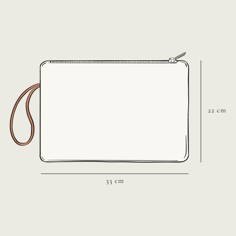Maison Baluchon - Technical drawing - Maxi zipped pouch, measurements