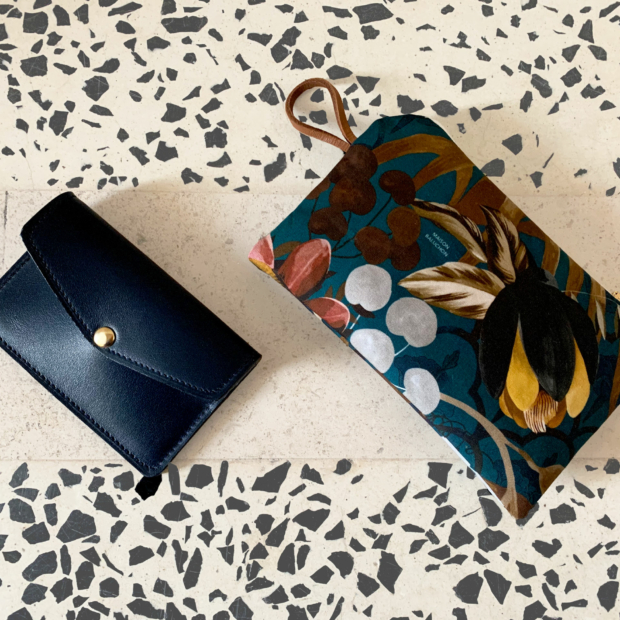 Inde N°04 Mini Pouch & Leather Card Case Dark Blue - Essential for your daily life