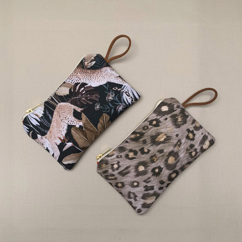 Maison Baluchon - Mini pochettes imprimés Jungle N°22 et Sauvage N°21 confection française