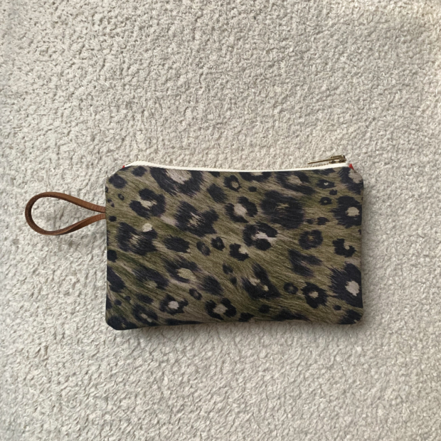 Mini zipped fabric pouch made in France
