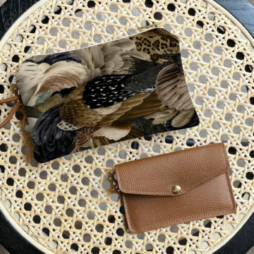 Mini pochette zippée - Porte-monnaie en tissu à motif animal et Porte-cartes