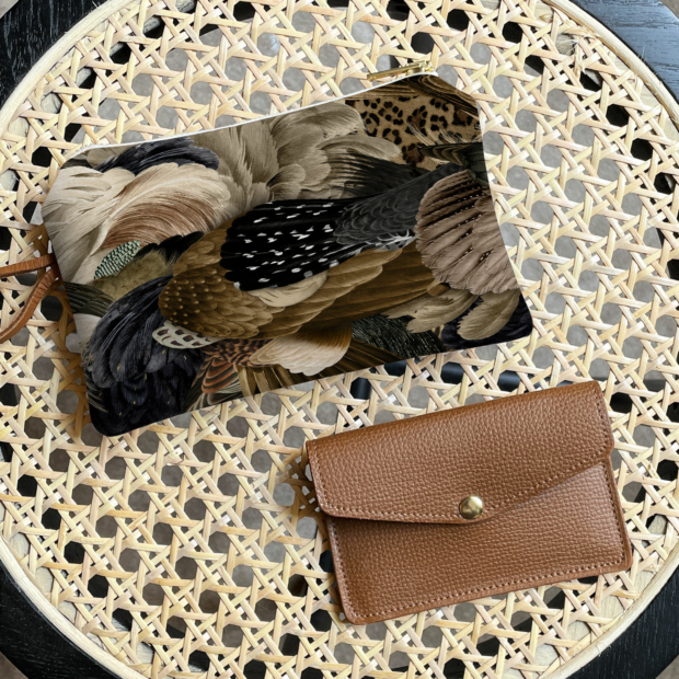 Maison Baluchon - Mini pochette zippée - Porte-monnaie en tissu à motif animal et Porte-cartes