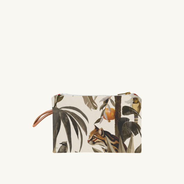 Maison Baluchon - Mini pochette zippée - Tropical N°17 Écru