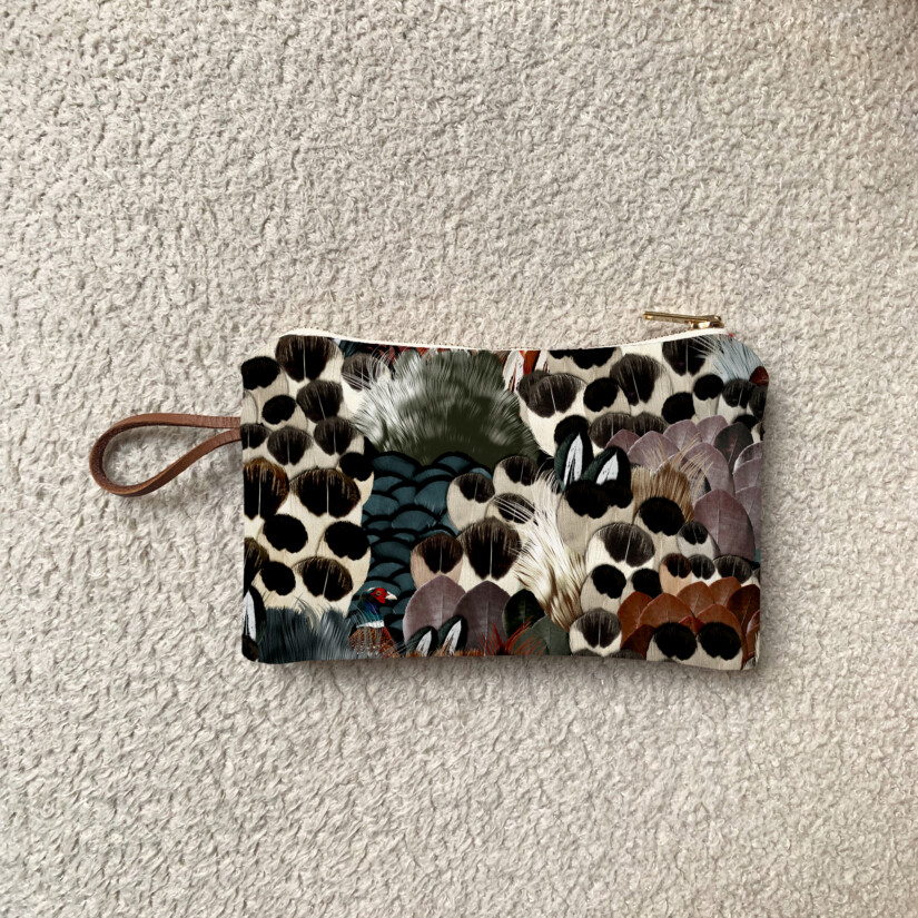 Maison Baluchon - Mini fabric pouch with Sauvage N°24 wild bird feather print