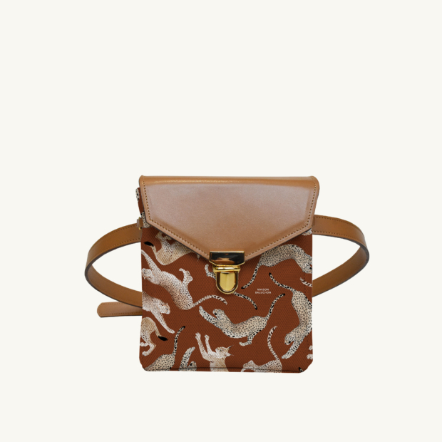 Mini purse Félin N°02 - Camel leather custom-made by Maison Baluchon