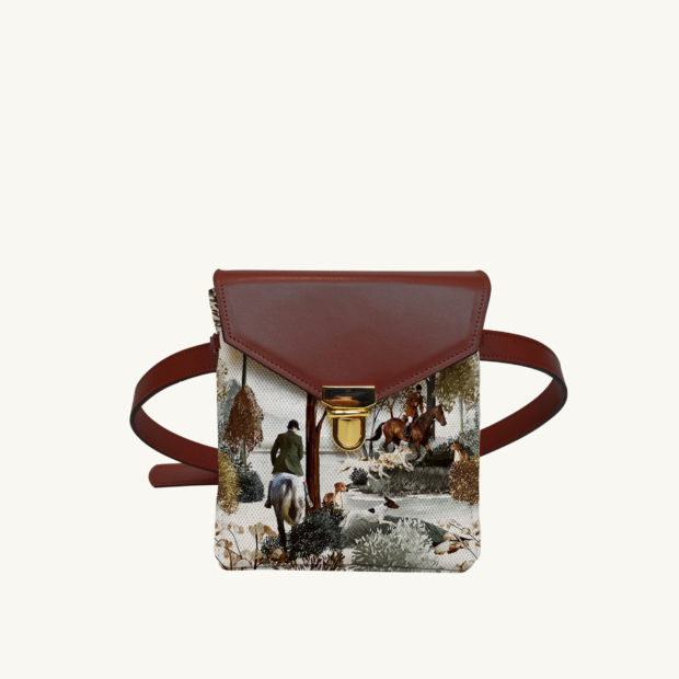 Mini purse Forêt N°24 - Auburn leather custom-made by Maison Baluchon