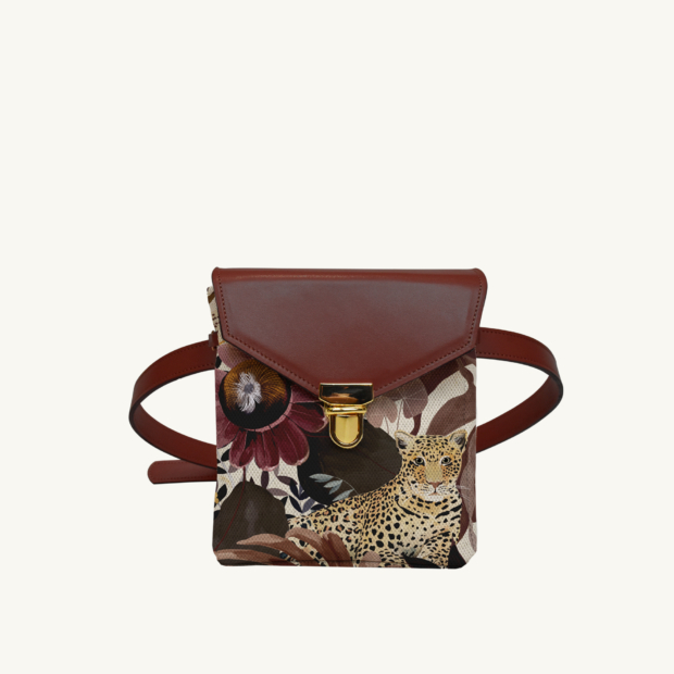 Mini purse Inde N°01 - Auburn leather custom-made by Maison Baluchon