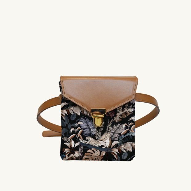 Mini purse Jungle N°19 - Camel leather custom-made by Maison Baluchon