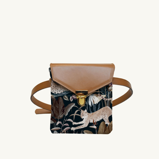 Mini purse Jungle N°22 - Camel leather custom-made by Maison Baluchon
