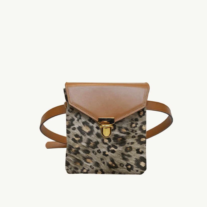 Mini purse Sauvage N°21 Beige - Camel leather custom-made by Maison Baluchon