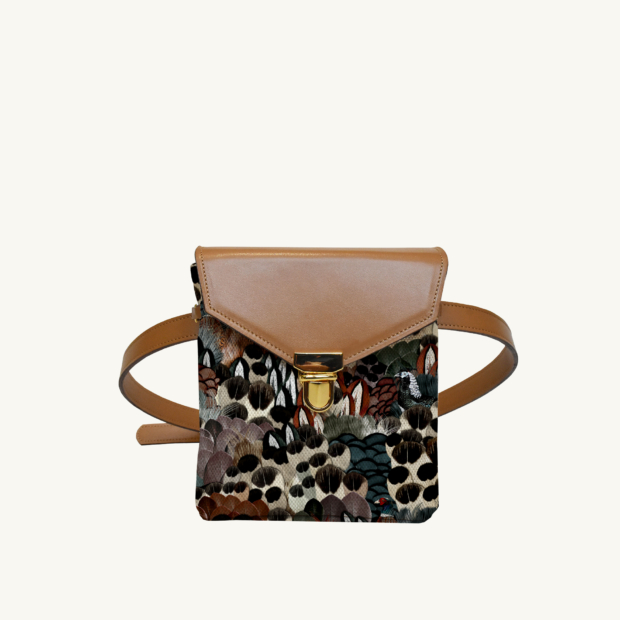 Mini purse Sauvage N°24 - Camel leather custom-made by Maison Baluchon