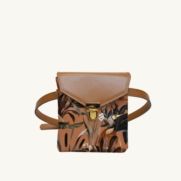 Mini purse Sauvage N°26 Terracotta - Camel leather custom-made by Maison Baluchon