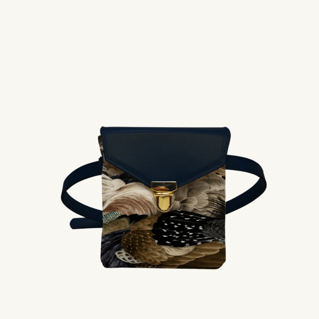 Maison Baluchon - Sac sacoche mini Sauvage N°27 cuir marine foncé