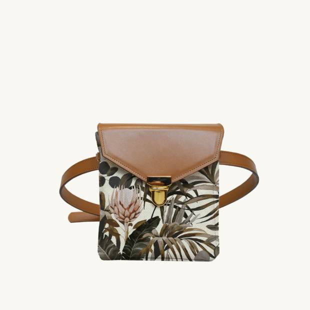 Mini purse Tropical N°14 - Camel leather custom-made by Maison Baluchon
