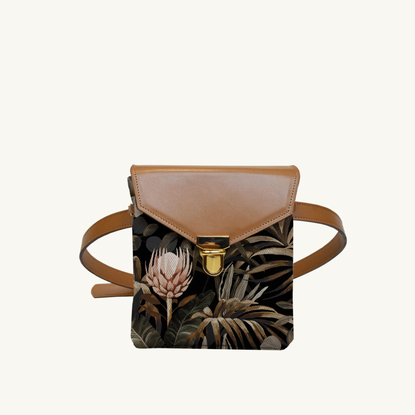 Mini purse Tropical N°15 - Camel leather custom-made by Maison Baluchon