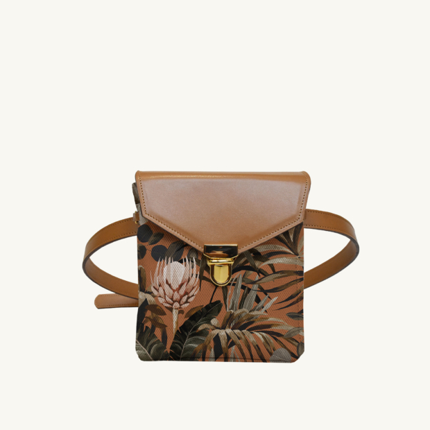 Mini purse Tropical N°16 - Camel leather custom-made by Maison Baluchon