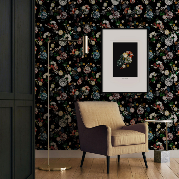 Maison Baluchon - Papier peint intissé Floral N°02 - Inspiré du monde floral