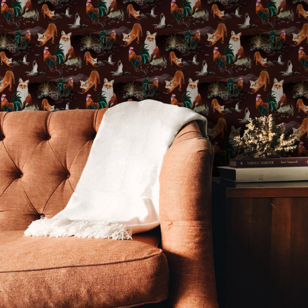 Non-woven wallpaper - Forêt N°21 - Living room, armchair